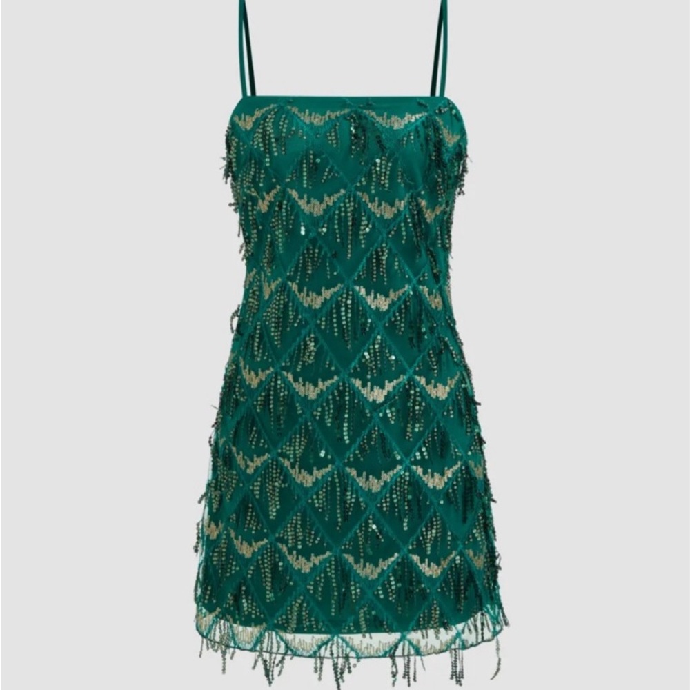 Cider Teal Sequin Mini Dress